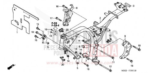 CARROSSERIE DE CHASSIS (CB600F3/4/5/6) CB600F4 de 2004